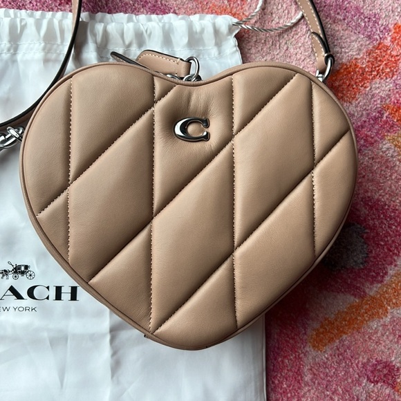 Coach blush pink Heart Crossbody Bag With Quilting - Picture 2 of 9